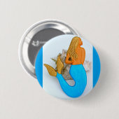 Goldhaar-Meerjungfrau Button (Vorne & Hinten)