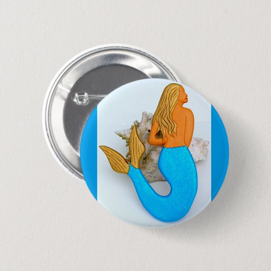 Goldhaar-Meerjungfrau Button (Vorne & Hinten)