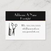 Goldhaar Modernes, Minimalistisches Schwarz-weiß Visitenkarte (Rückseite)