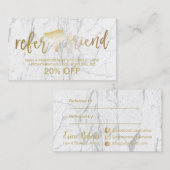 Goldhaar-Trockner Moderne Marble Salon-Referenz Empfehlungskarte (Vorne/Hinten)