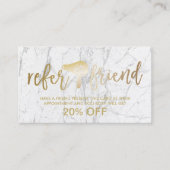 Goldhaar-Trockner Moderne Marble Salon-Referenz Empfehlungskarte (Vorderseite)