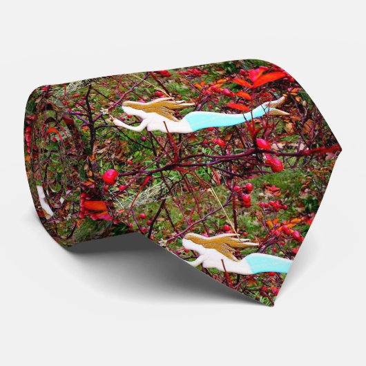 Goldhaarige blaue Meerjungfrau Krawatte (Gerollt)