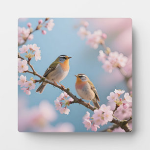 Goldhähnchen Kirschblüten Frühling Fotoplatte