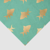 Goldhaie auf Türkis oder Aquamarine-Decoupage Seidenpapier (Detail)