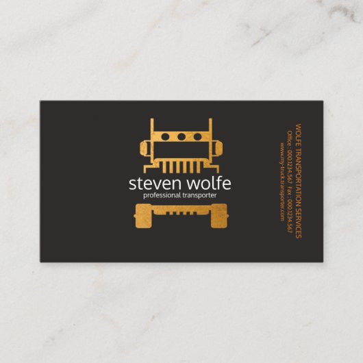 Goldhalb LKW-beruflicher Transport Visitenkarte (Vorderseite)