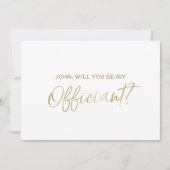 Goldhand Hochzeit Officiant Antrag-| beschriftet Einladung (Vorderseite)