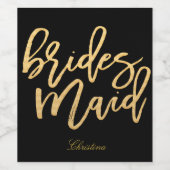 Goldhandschrift - Brautjammer Weinetikett (Einzelnes Label)