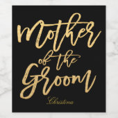 Goldhandschrift - Mutter des Bräutigams Weinetikett (Einzelnes Label)