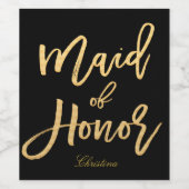 Goldhandschrift - Trauzeugin Weinetikett (Einzelnes Label)