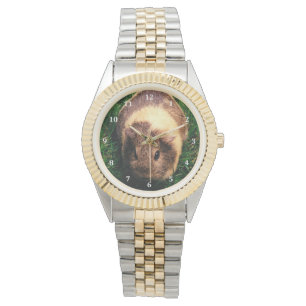 Goldhasen-Meerschweinchen im Gras Armbanduhr