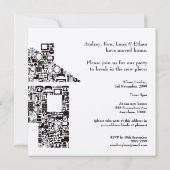 Goldhaus-Zuhausehousewarming-Party Einladung (Rückseite)