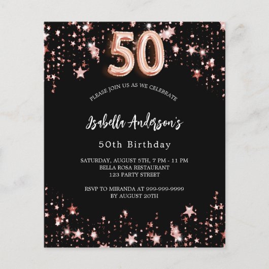 Goldhaushalt 50. Geburtstag, Schwarze Rose (Vorderseite)