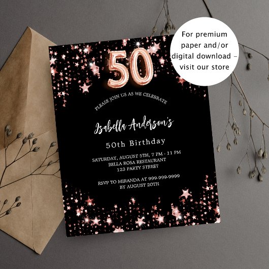 Goldhaushalt 50. Geburtstag, Schwarze Rose Flyer