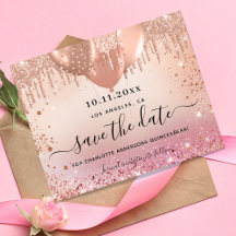 Goldhaushalt für Rosa Rose Save the Date