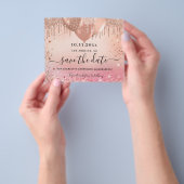 Goldhaushalt für Rosa Rose Save the Date Flyer (Gruppe)
