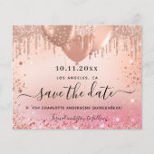 Goldhaushalt für Rosa Rose Save the Date Flyer (Vorne)