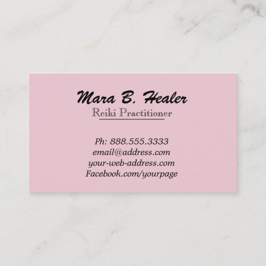 *~* Goldheilende Hände, die Energie Reiki Visitenkarte (Rückseite)