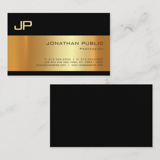 Goldheller Schatten-berufliches elegantes Visitenkarte (Vorne/Hinten)