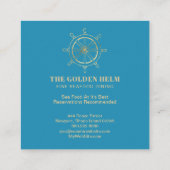 *~* Goldhelm-feines speisendes Seeweißes Quadratische Visitenkarte (Rückseite)