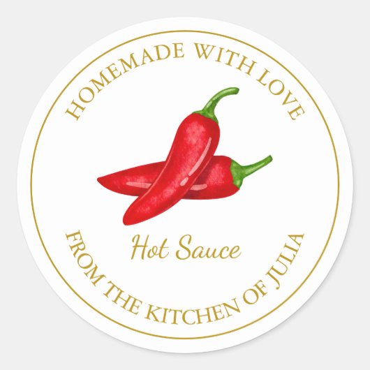 Goldhemade Hot Sauce Label | weiß Runder Aufkleber (Vorderseite)