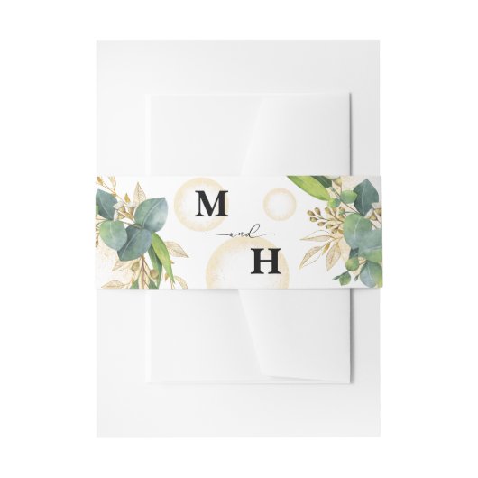 Goldherden und botanische Hochzeiten Einladungsbanderole (Vorderseite Beispiel)