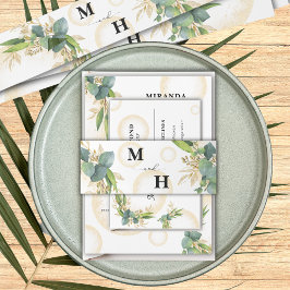 Goldherden und botanische Hochzeiten Einladungsbanderole