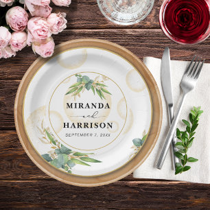 Goldherden und botanische Hochzeiten Pappteller