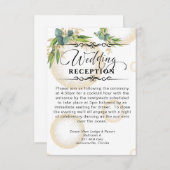 Goldherden und Botanische Hochzeitsempfang Begleitkarte (Vorne/Hinten)