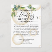 Goldherden und Botanische Hochzeitsempfang Begleitkarte (Vorderseite)