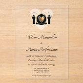 Goldherz Acryleinladungen (Vorderseite)