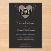 Goldherz Acryleinladungen (Vorderseite)