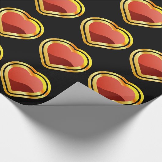 Goldherz-as Geschenkpapier (Ecke)