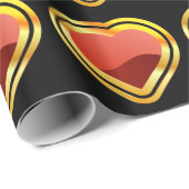Goldherz-as Geschenkpapier (Rolleneckpunkt)