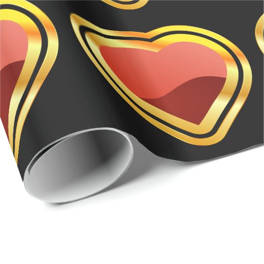 Goldherz-as Geschenkpapier (Rolleneckpunkt)