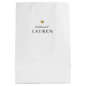 Goldherz Bridesmaid Vorschlag Name Geschenktasche Mittlere Geschenktüte (Rückseite)