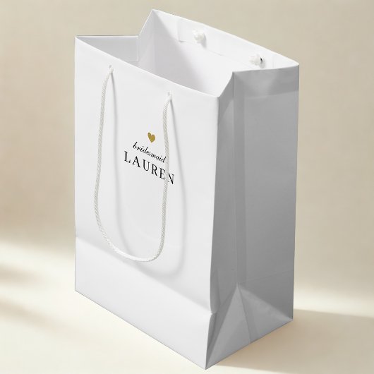 Goldherz Bridesmaid Vorschlag Name Geschenktasche Mittlere Geschenktüte