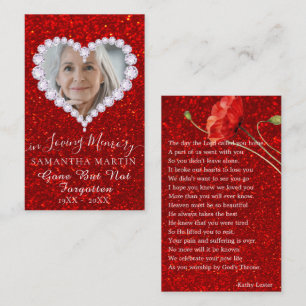 Goldherz-Gedenkstätte Gebet Foto-Karte Visitenkarte