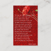 Goldherz-Gedenkstätte Gebet Foto-Karte Visitenkarte (Rückseite)