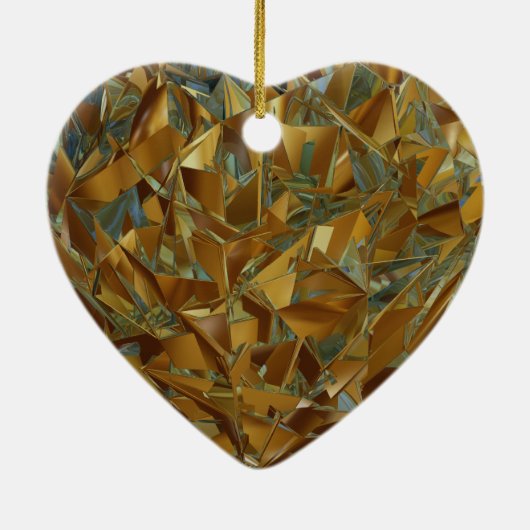 Goldherz Keramik Ornament (Hinten)