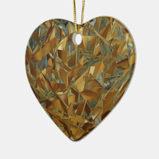 Goldherz Keramik Ornament (Links)