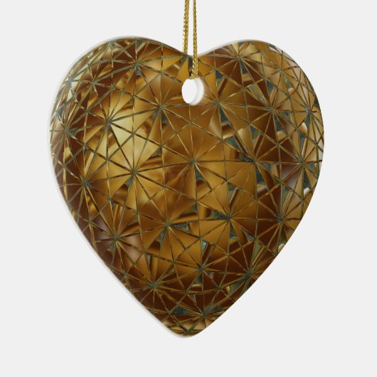 Goldherz Keramik Ornament (Rechts)