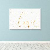 Goldherz-Liebe Ombre Leinwanddruck (Insitu (Holzboden))