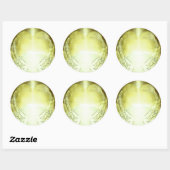 Goldherz mit Angel Wings Template Runder Aufkleber (Blatt)
