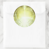 Goldherz mit Angel Wings Template Runder Aufkleber (Tasche)