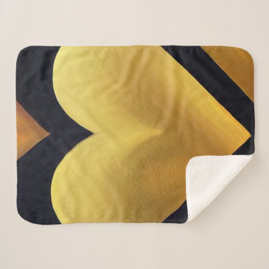 Goldherz mit dunklem Hintergrund Sherpa Blanket Sherpadecke (Vorderseite (Horizontal))