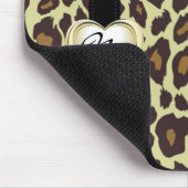 Goldherz-Monogramm-Leopard Mousepad (Ecke)
