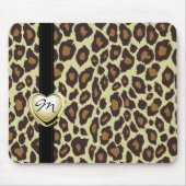 Goldherz-Monogramm-Leopard Mousepad (Vorne)