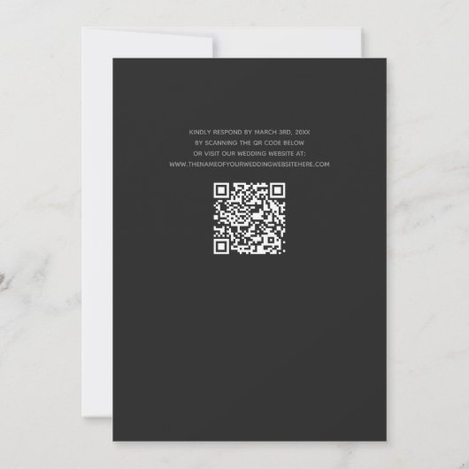 Goldherz QR Code männliche LGBTQ Hochzeit Einladung (Rückseite)