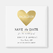 Goldherz Save the Date Hochzeitsmagnet Magnet (Vorne)