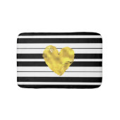 Goldherz, Schwarzweiss-Streifen Badematte (Vorderseite)